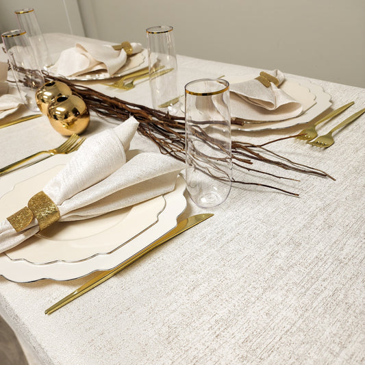 Spill Proof Cream Champagne Tablecloth