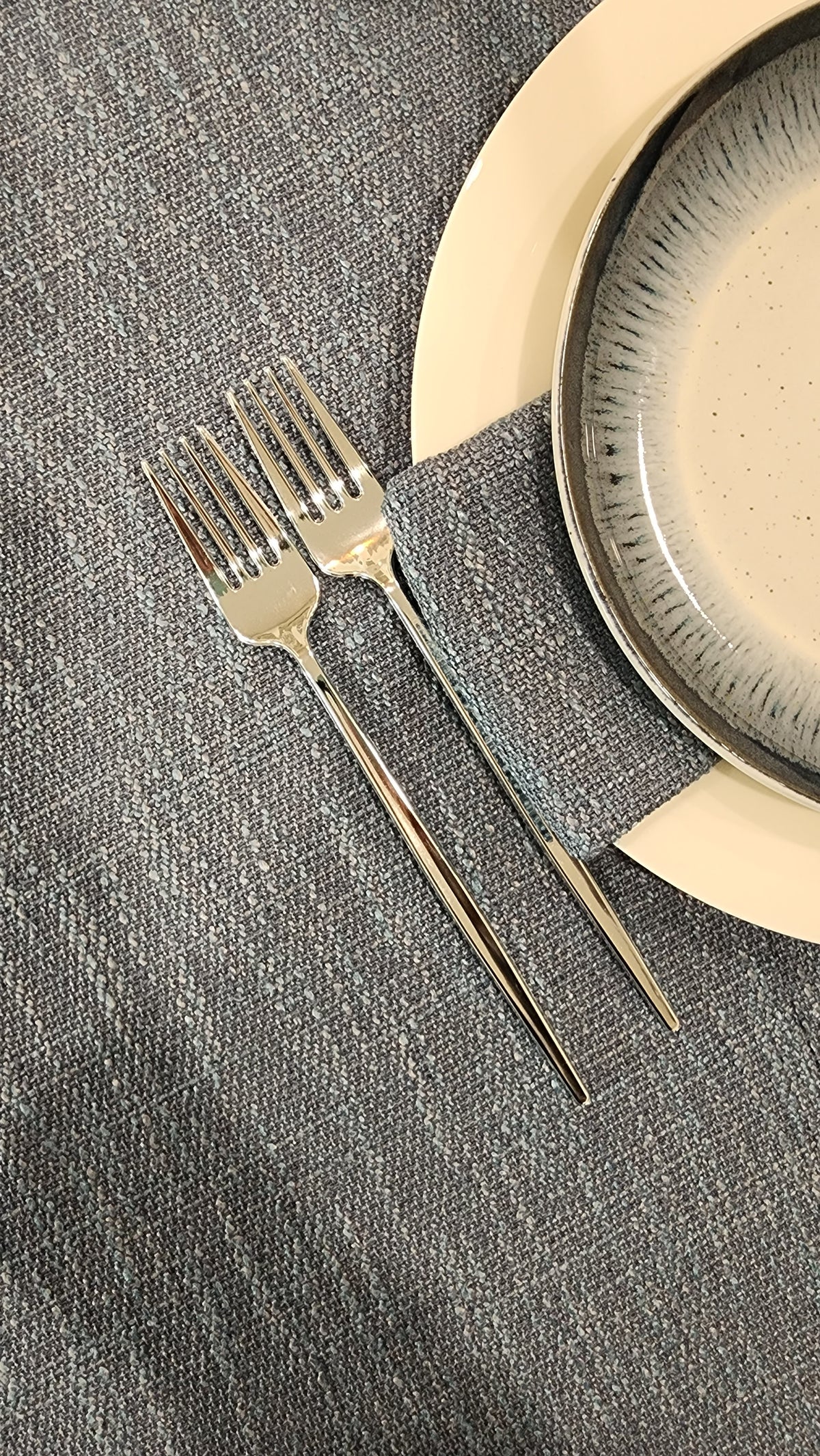 Blue Tweed Tablecloth
