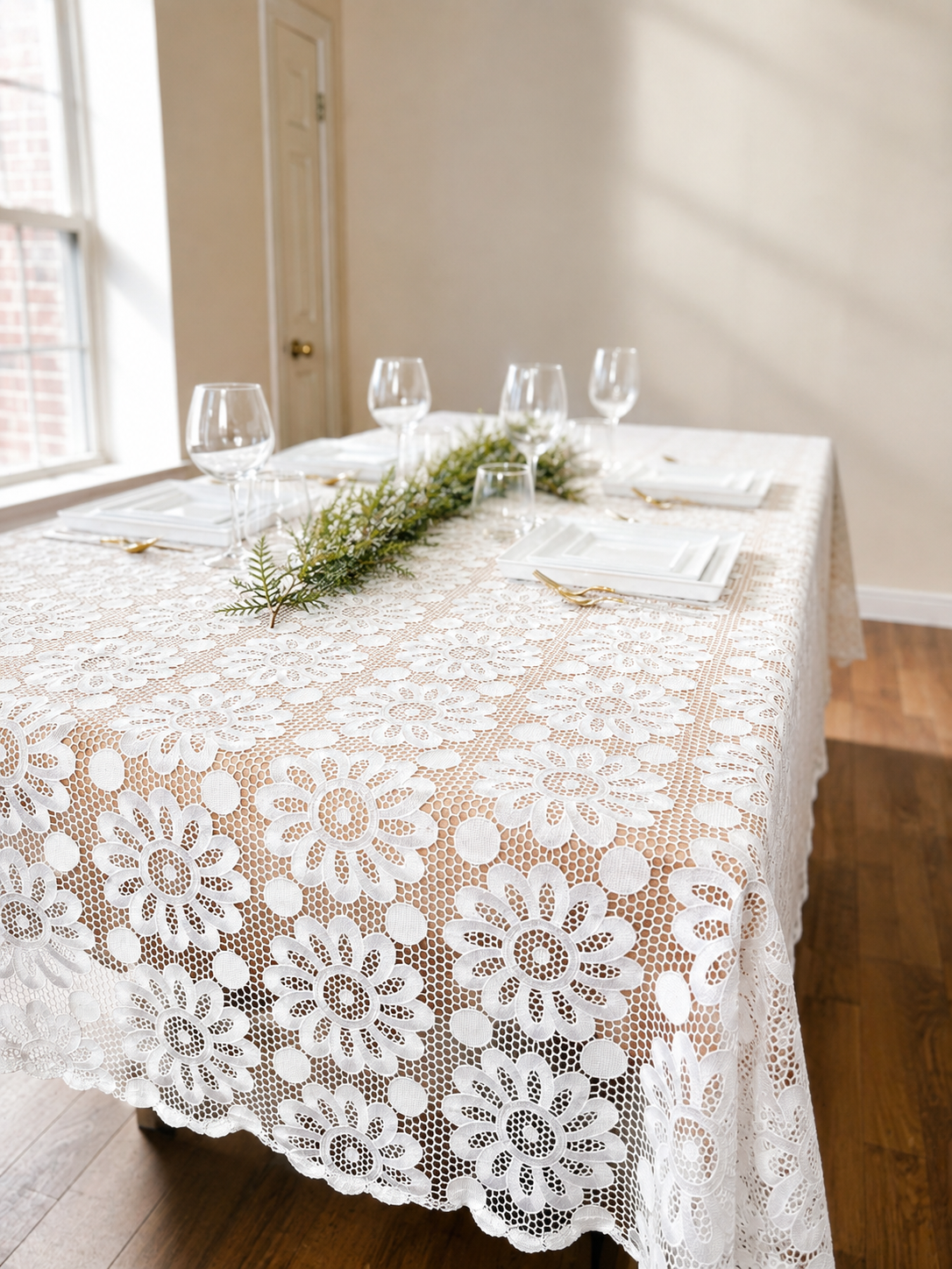 The Camille Floral Lace Tablecloth