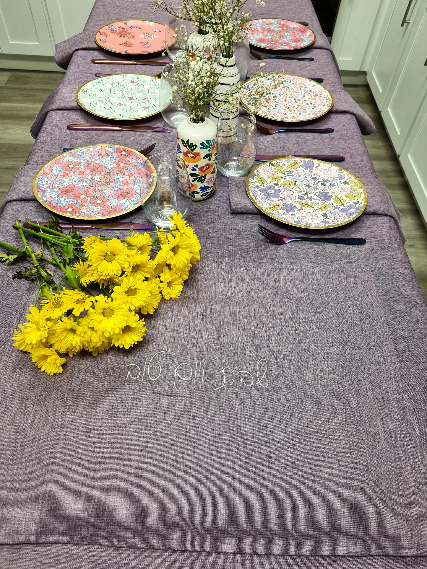 Linen Lavender Challah Cover