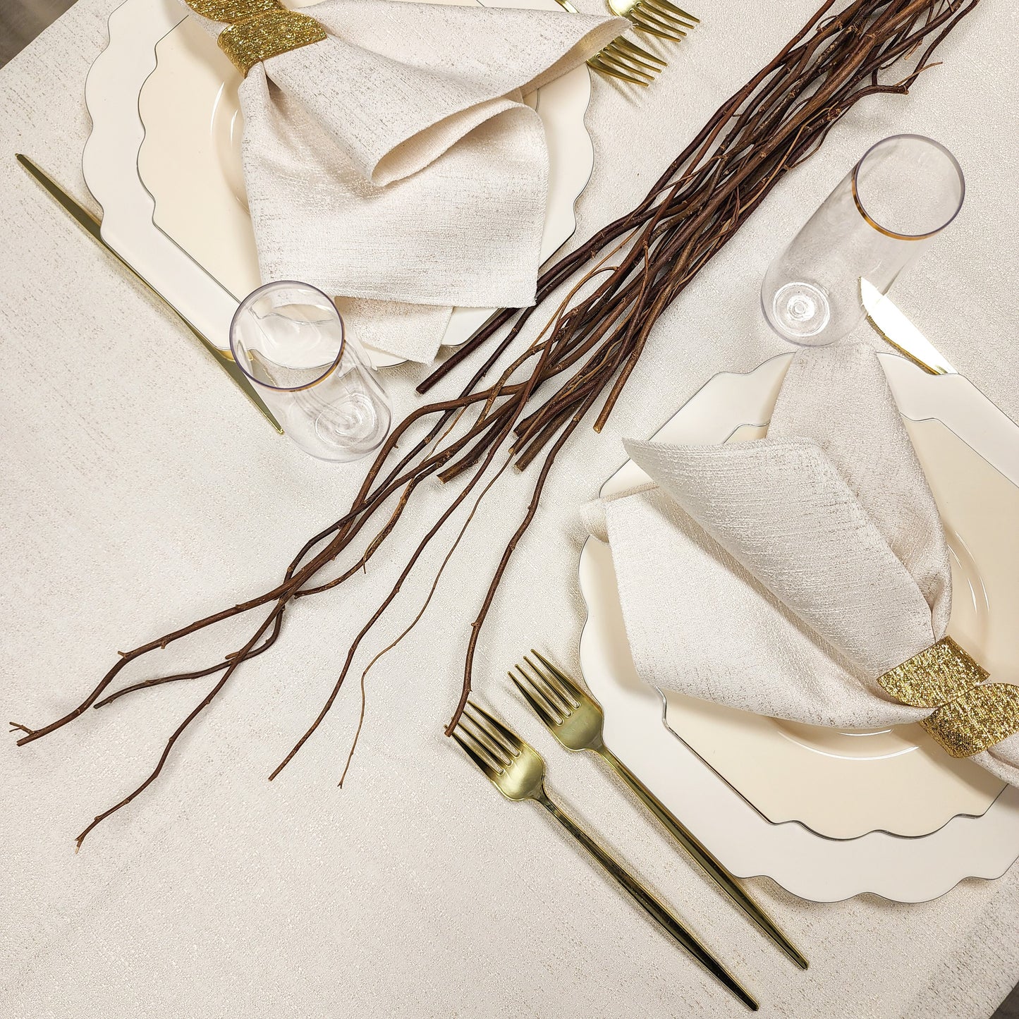 Spill Proof Cream Champagne Tablecloth