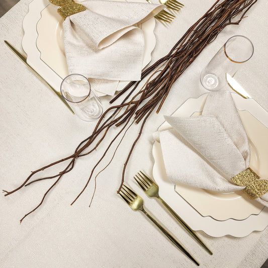 Spill Proof Cream Champagne Tablecloth