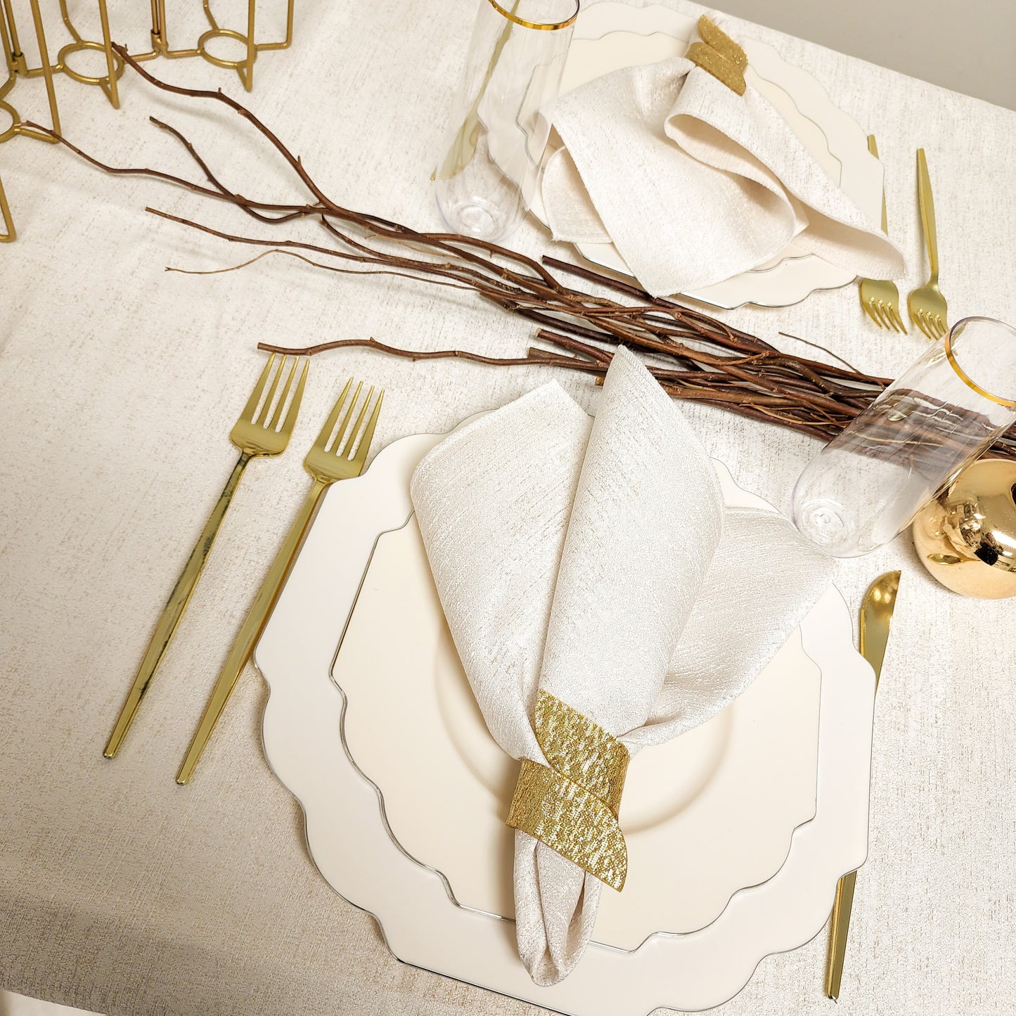 Spill Proof Cream Champagne Tablecloth