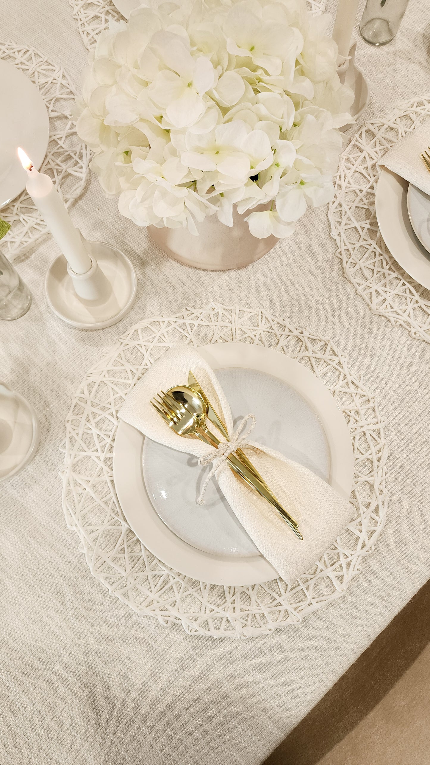 White Tweed Napkins- Set of 6