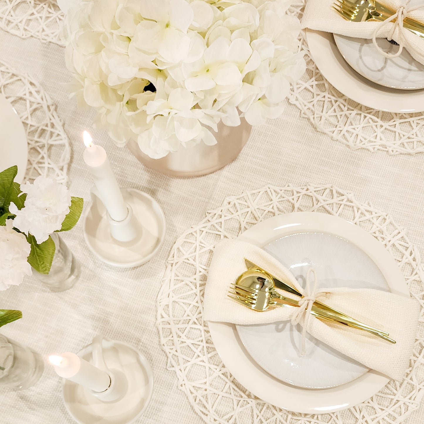 White Tweed Napkins- Set of 6
