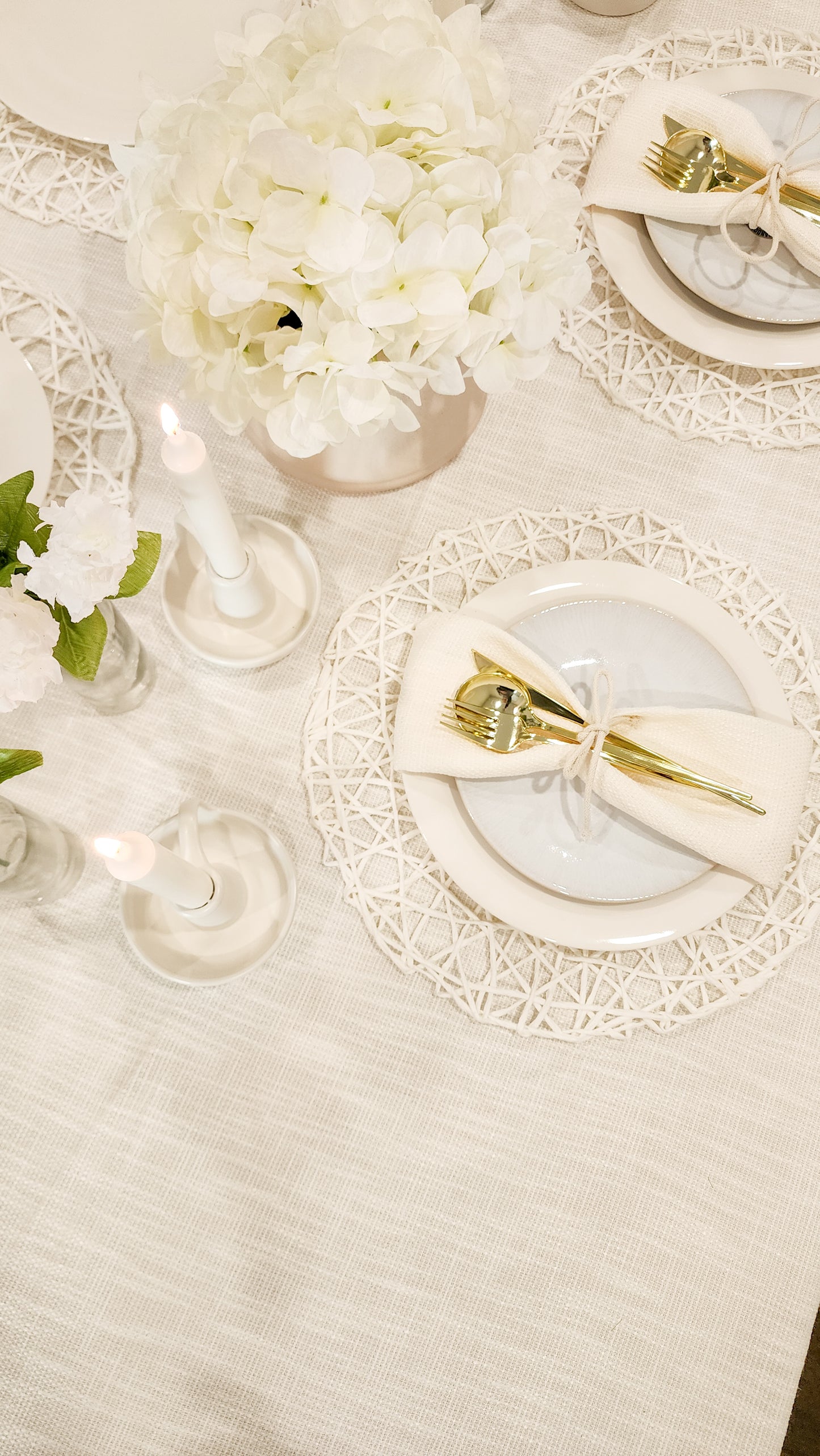 White Tweed Napkins- Set of 6