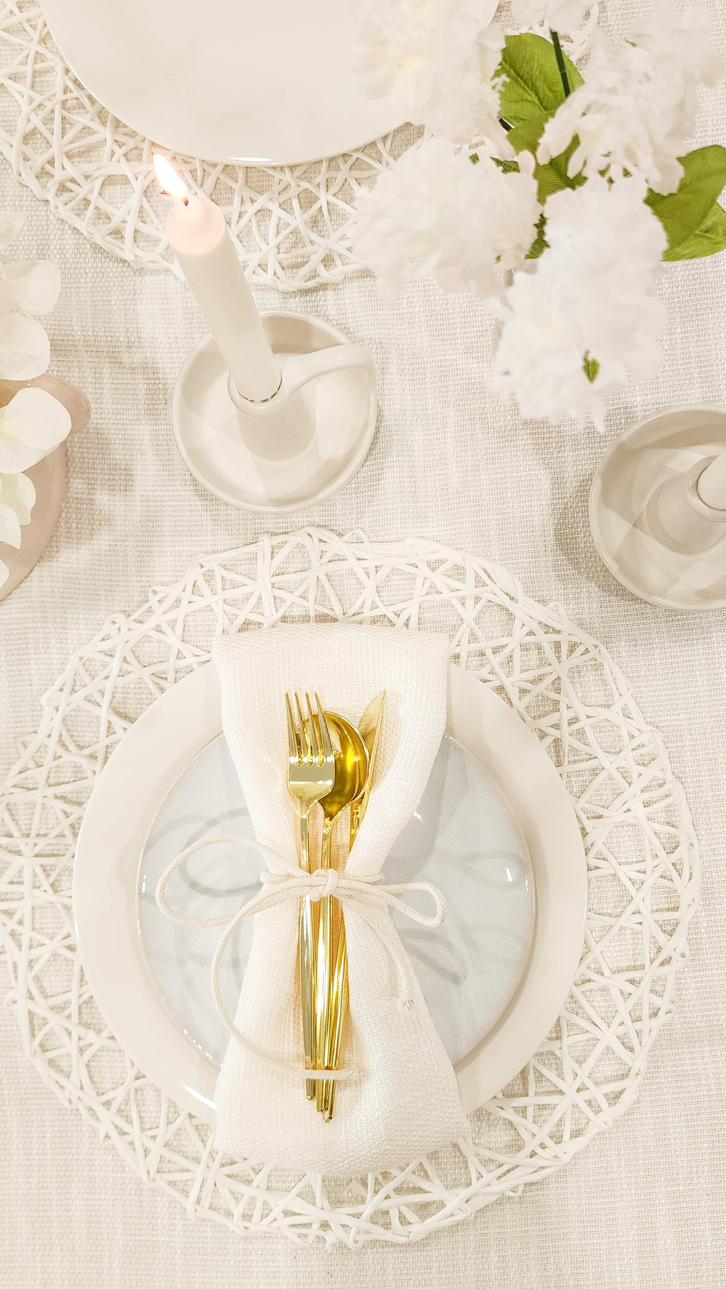 White Tweed Napkins- Set of 6