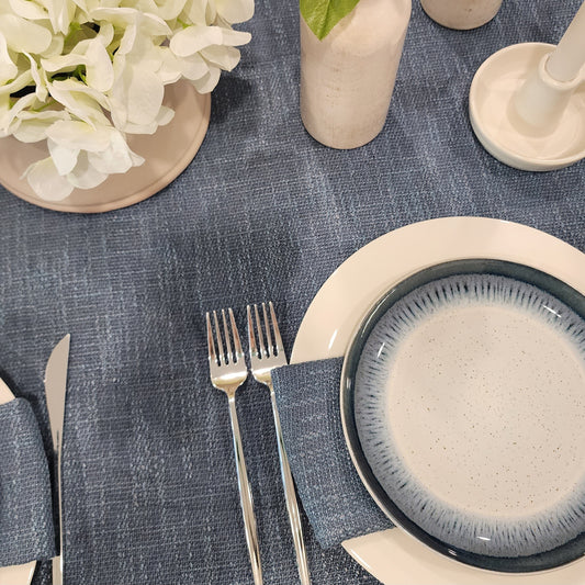 Blue Tweed Tablecloth