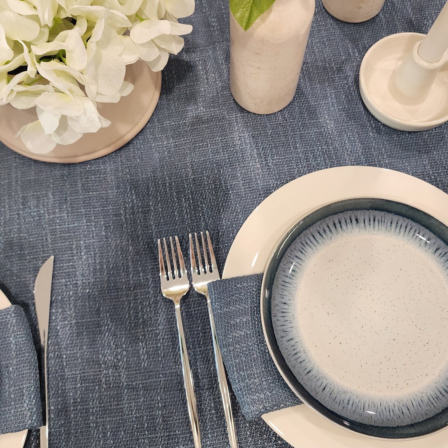 Blue Tweed Napkins- Set of 6