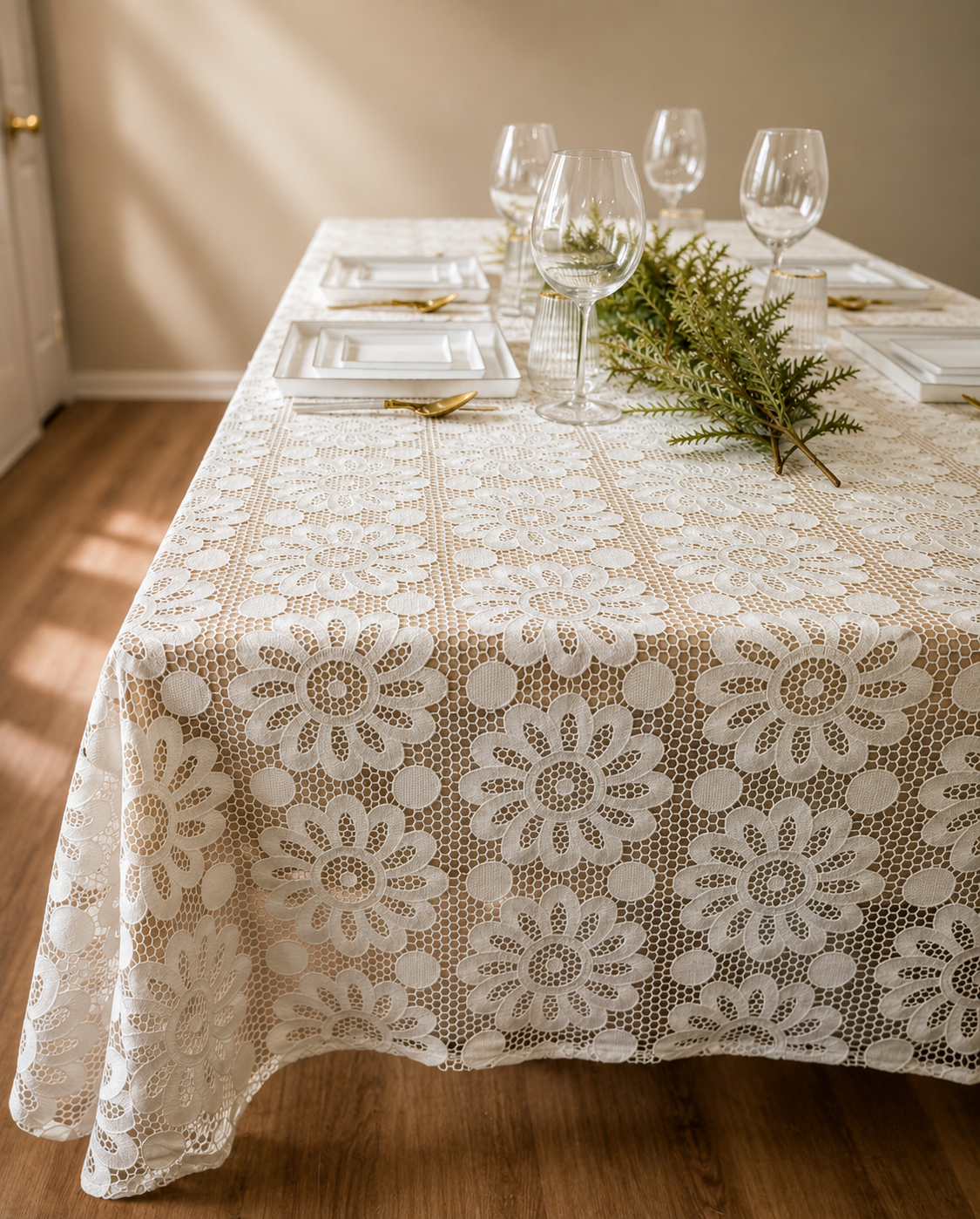 The Camille Floral Lace Tablecloth