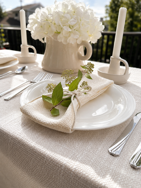 White Tweed Tablecloth