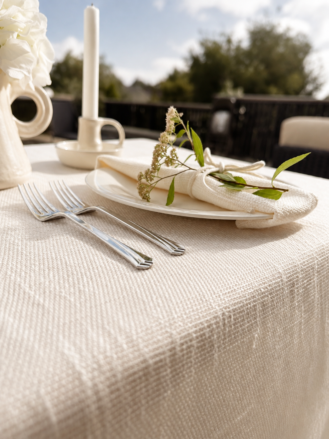White Tweed Napkins- Set of 6