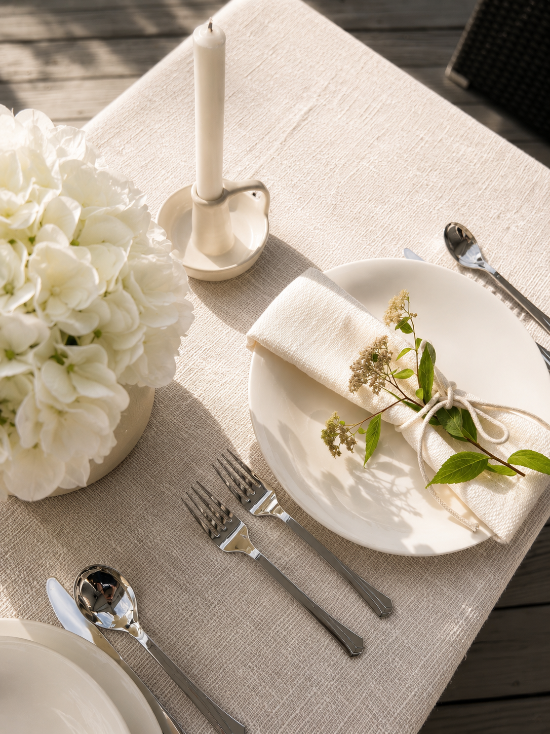 White Tweed Napkins- Set of 6