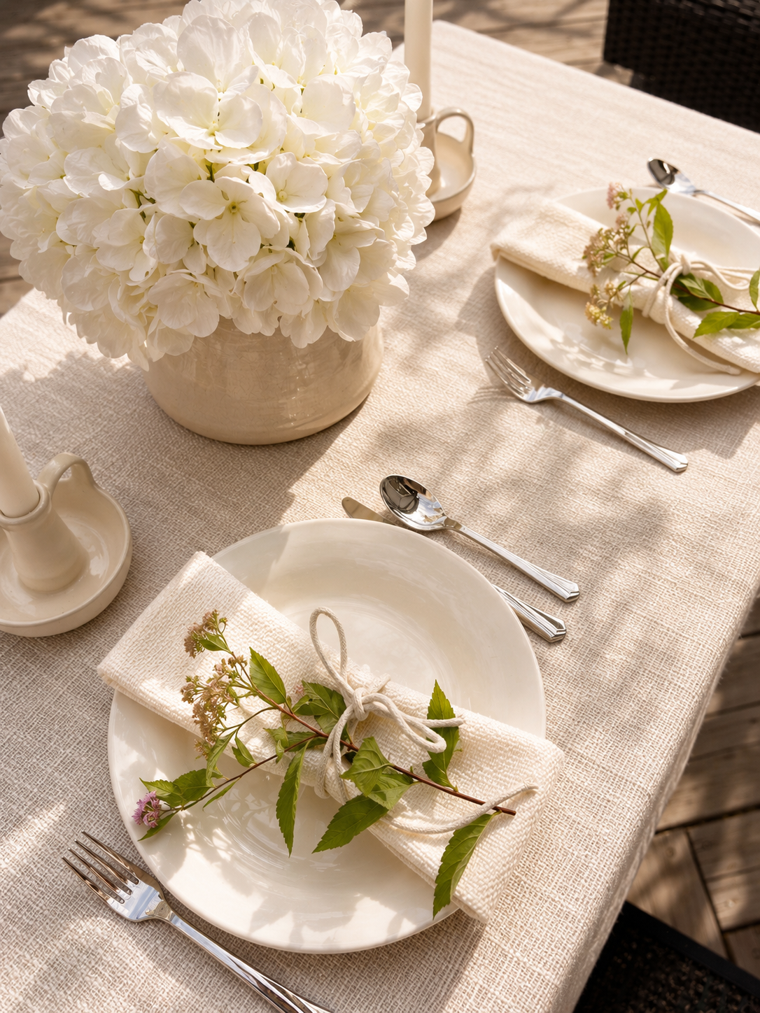 White Tweed Napkins- Set of 6