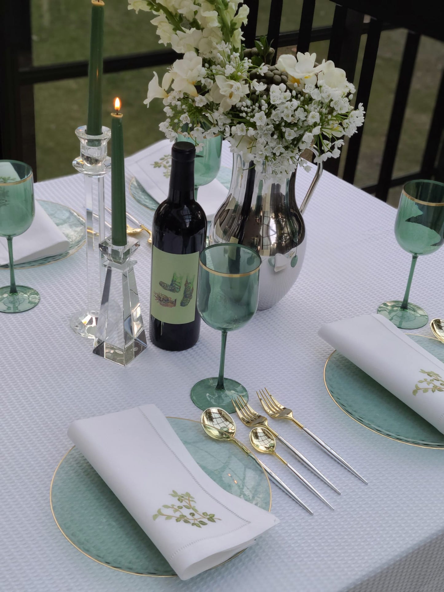 White Waffle Tablecloth