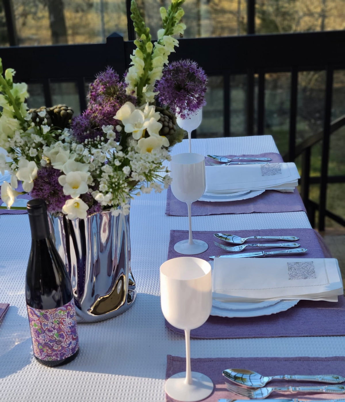 White Waffle Tablecloth