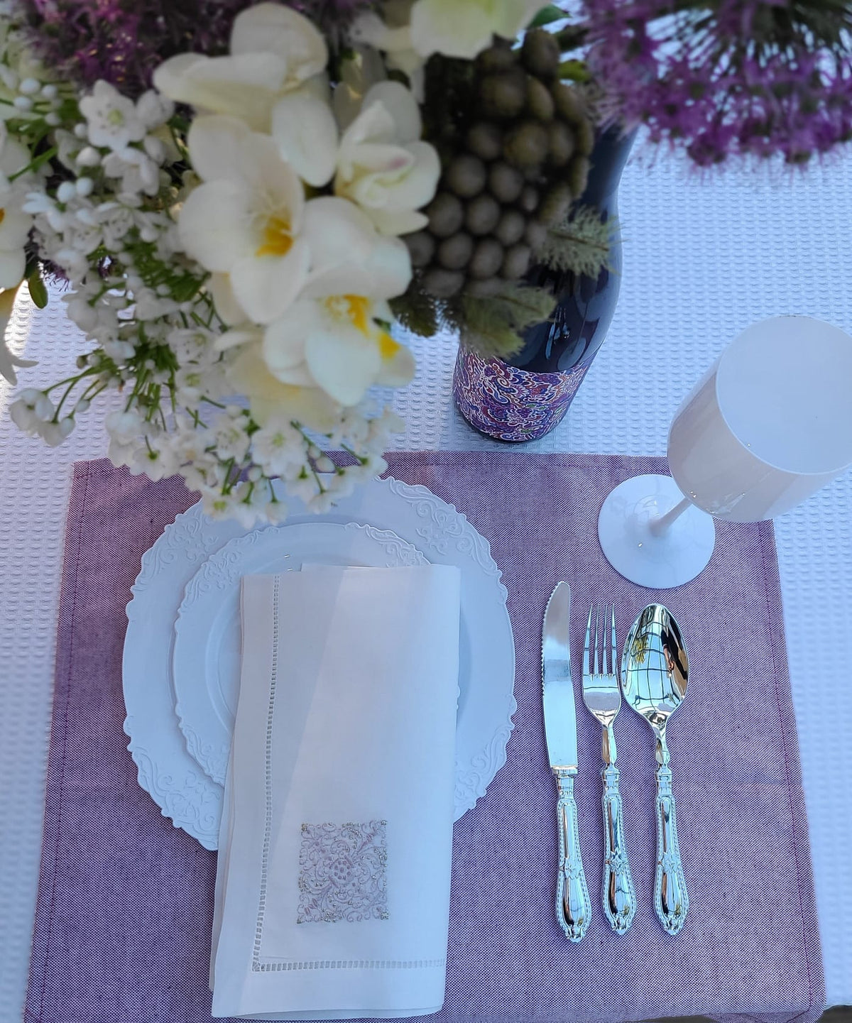 White Waffle Tablecloth