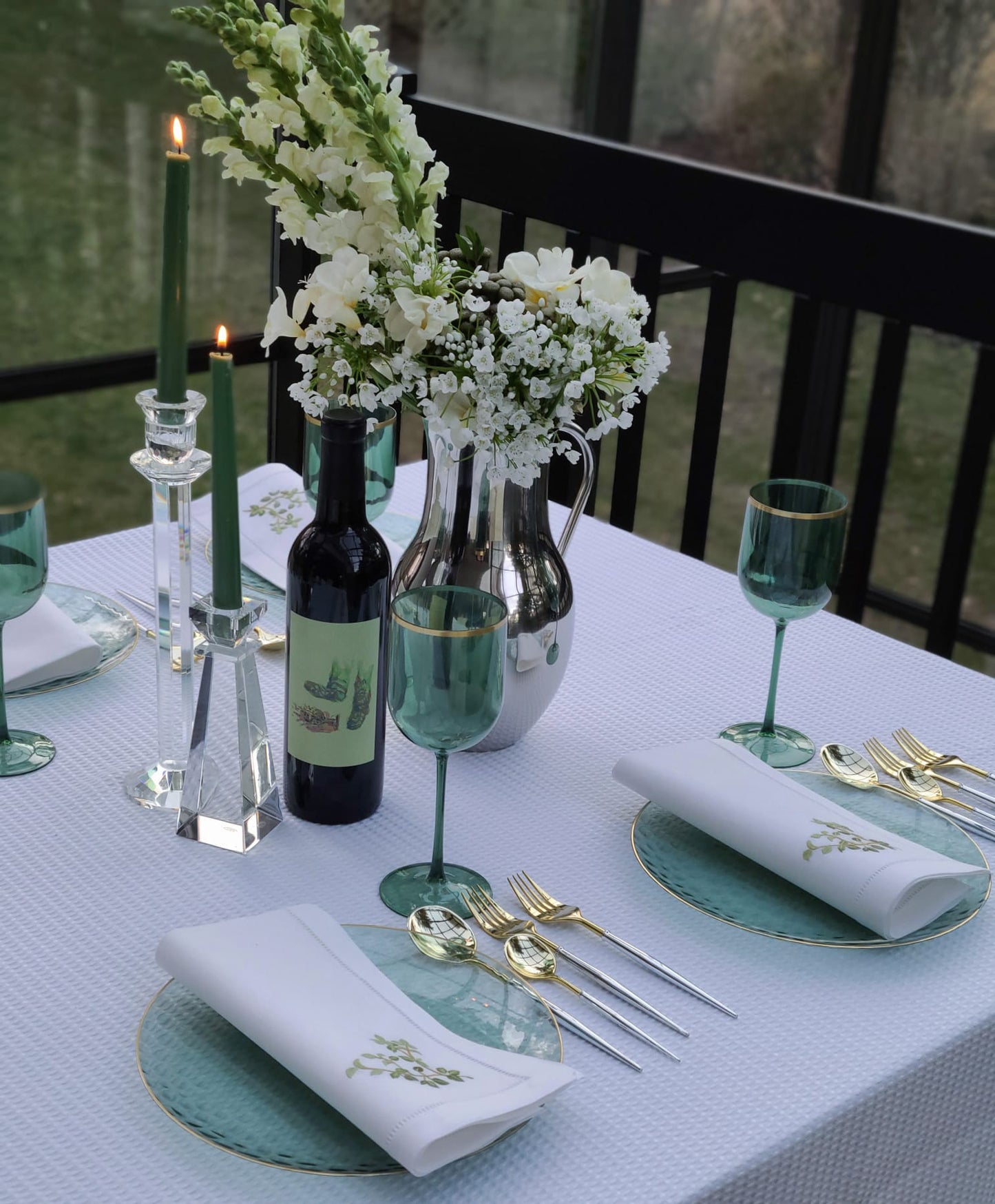 White Waffle Tablecloth