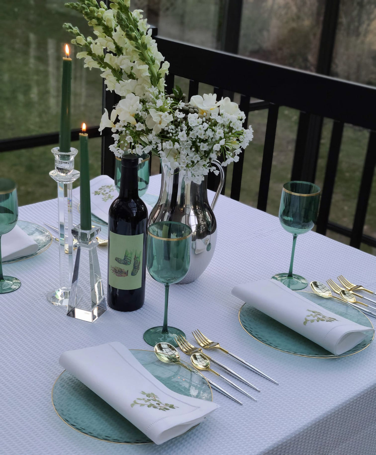 White Waffle Tablecloth