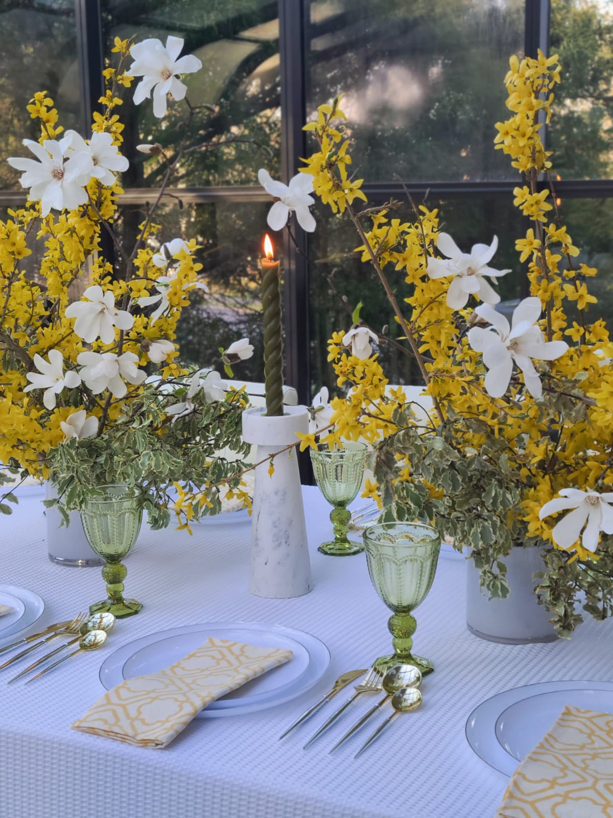 White Waffle Tablecloth