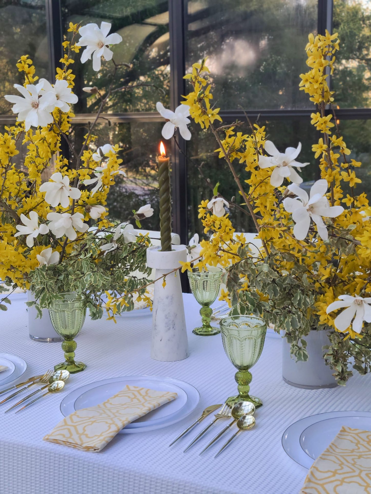 White Waffle Tablecloth