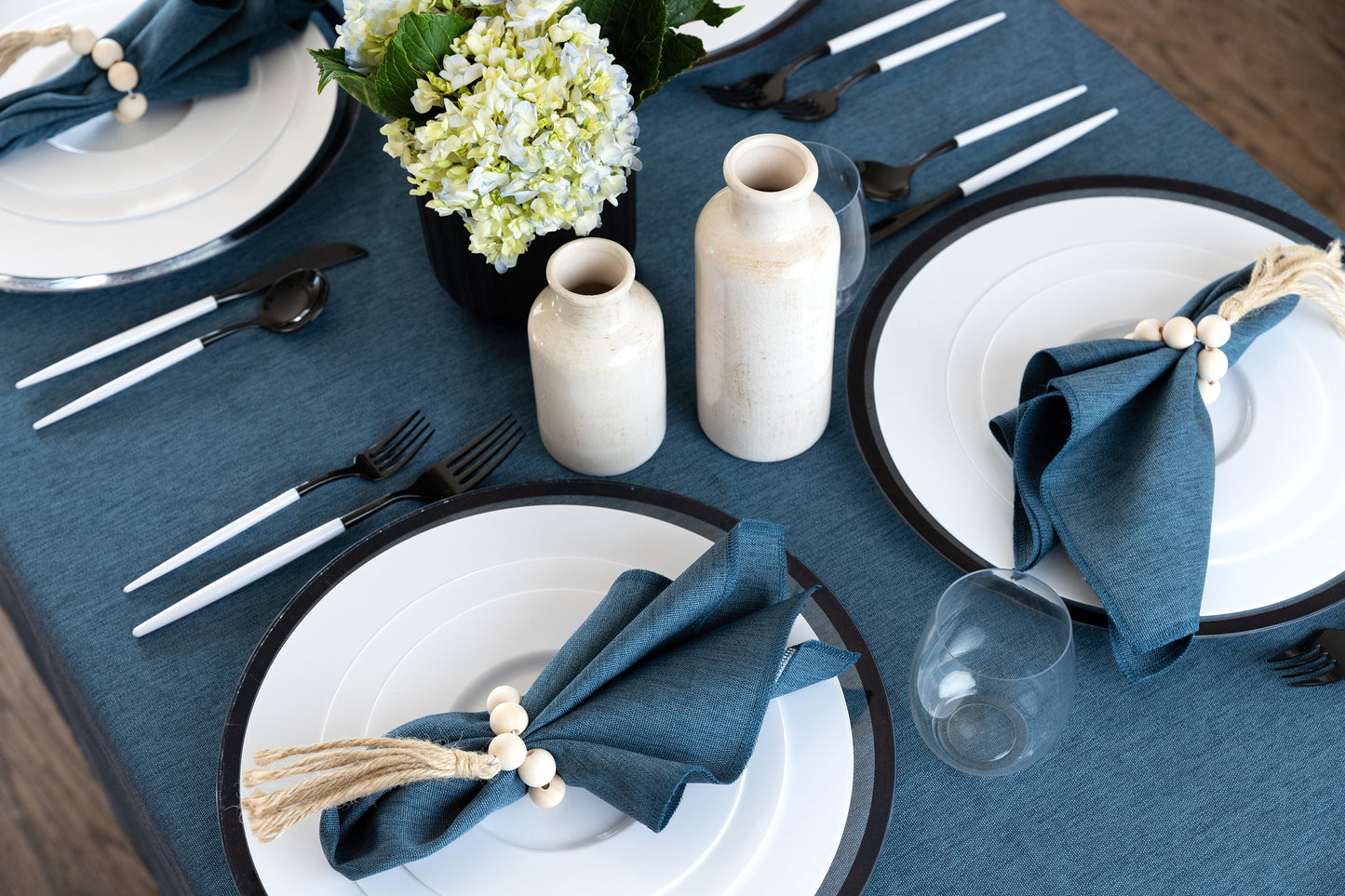 Linen Teal Tablecloth