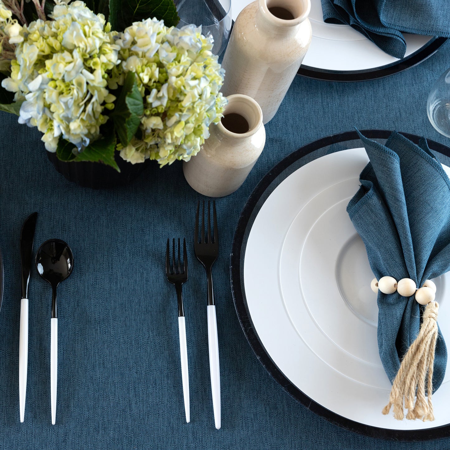 Linen Teal Tablecloth