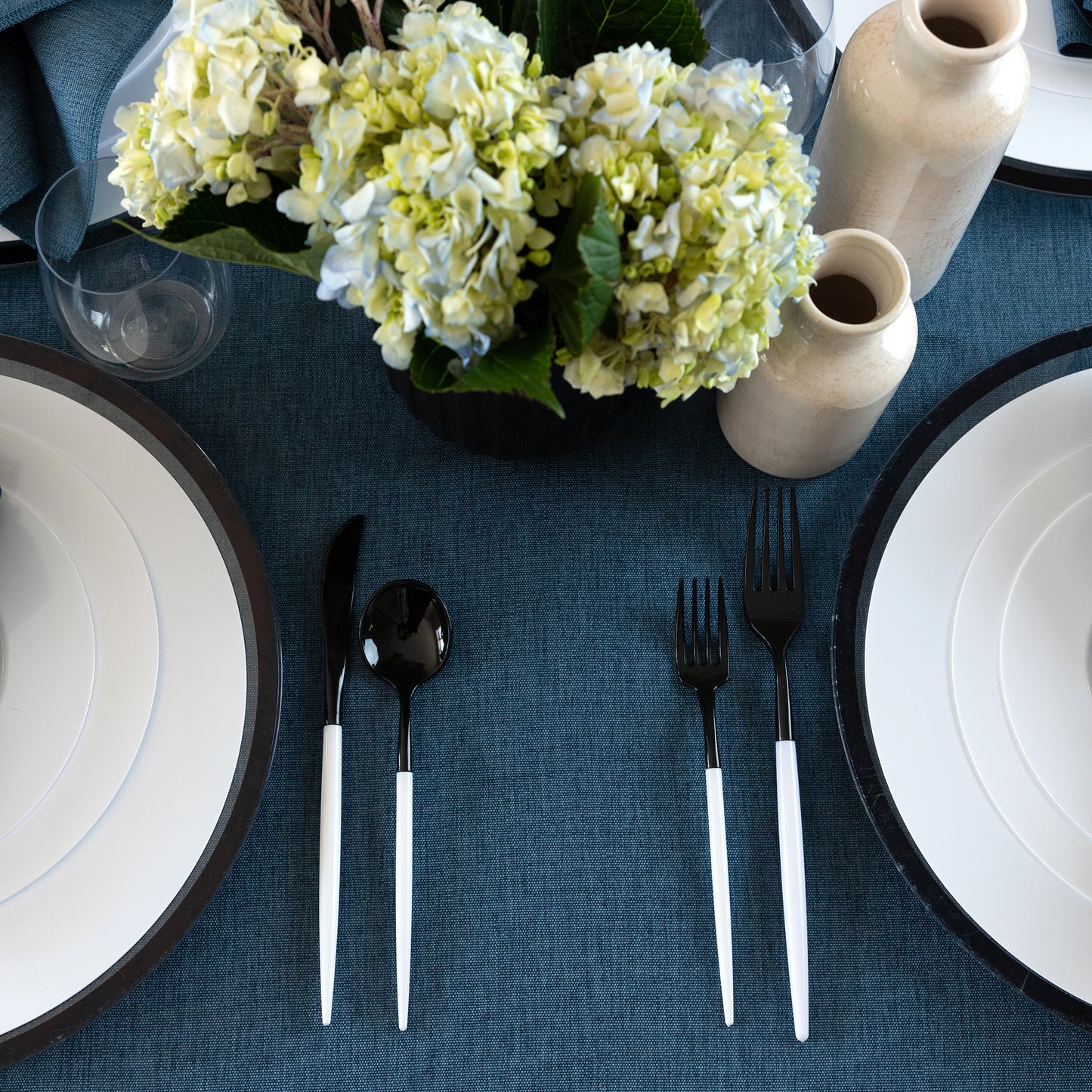 Linen Teal Tablecloth