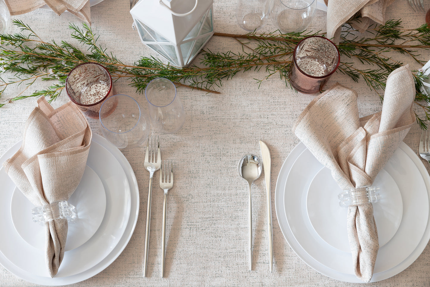 Spill Proof Cream Gold Tablecloth