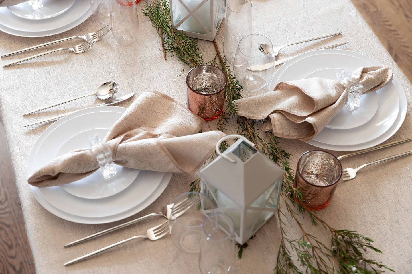 Spill Proof Cream Gold Tablecloth