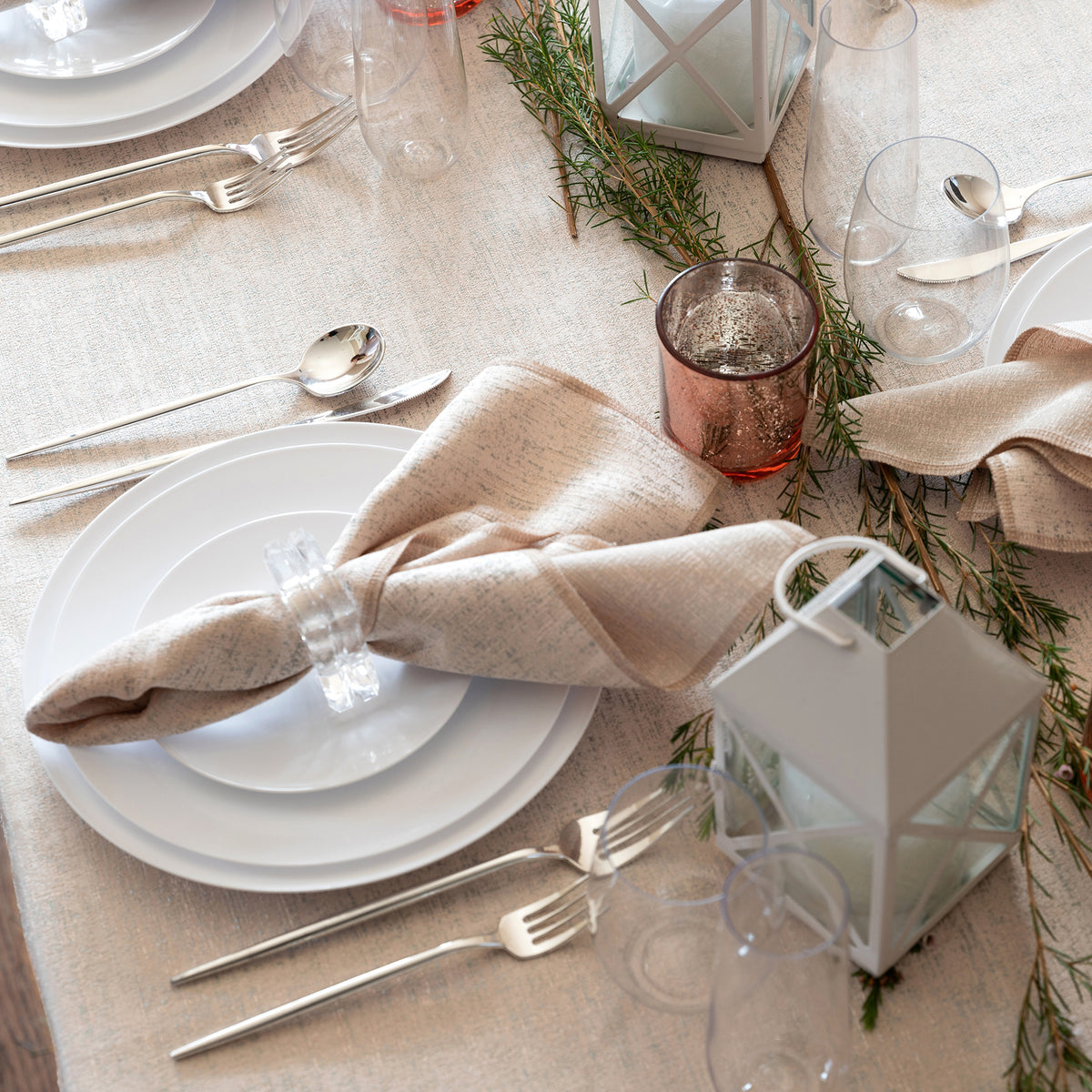 Cream Gold Napkins- Set of 6