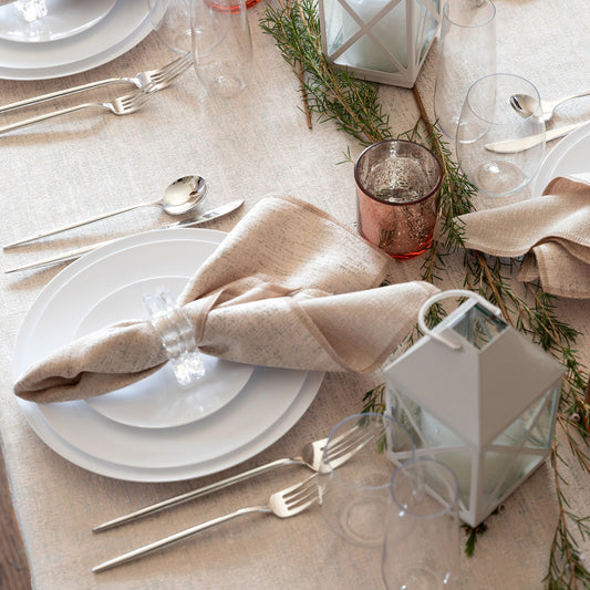 Cream Gold Napkins- Set of 6