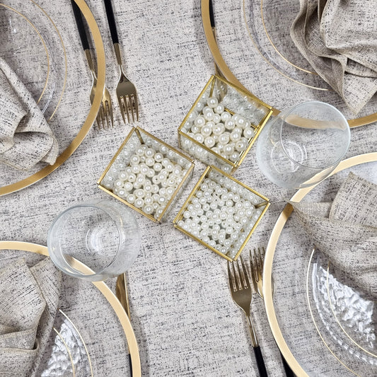 Spill Proof Cream Steel Tablecloth
