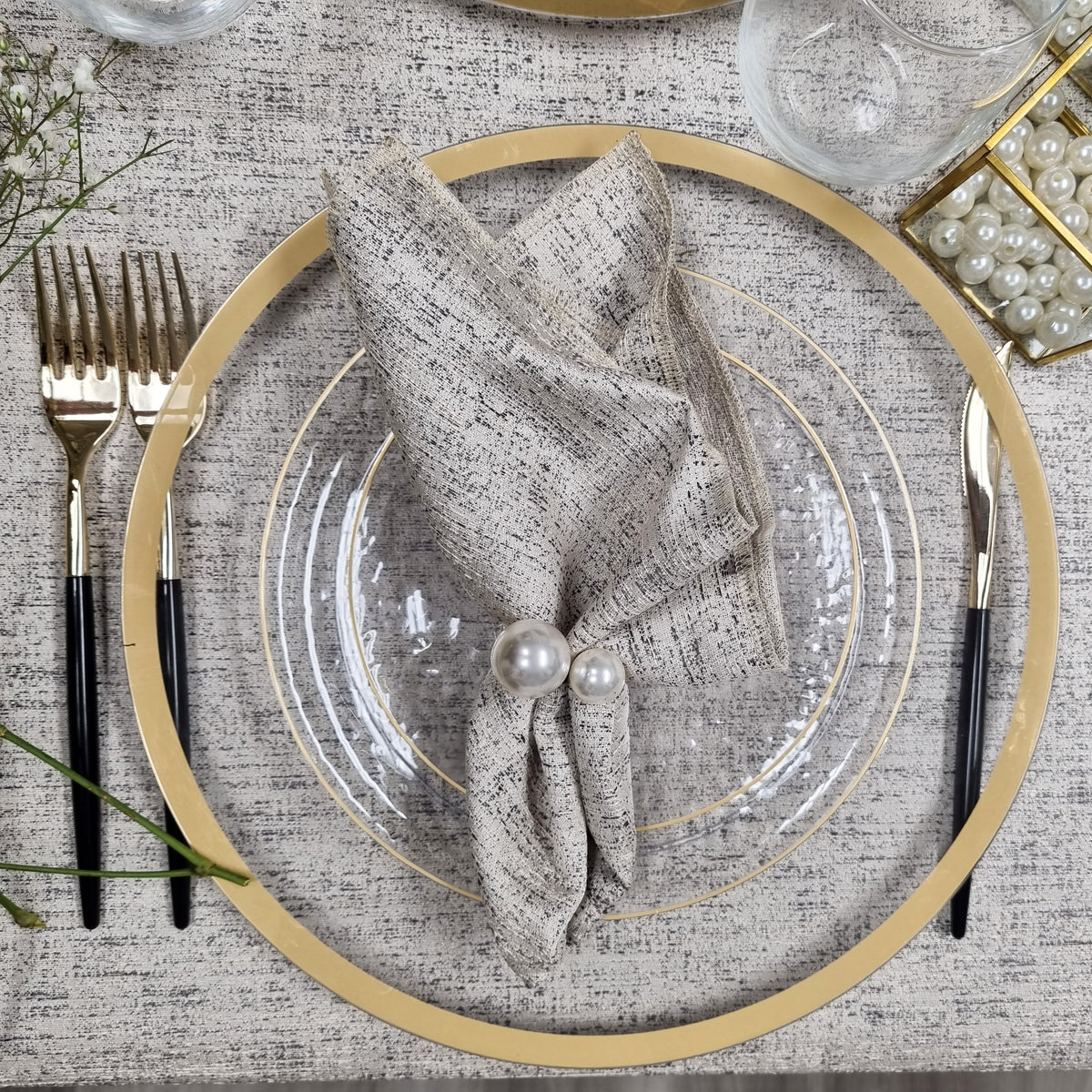 Spill Proof Cream Steel Tablecloth