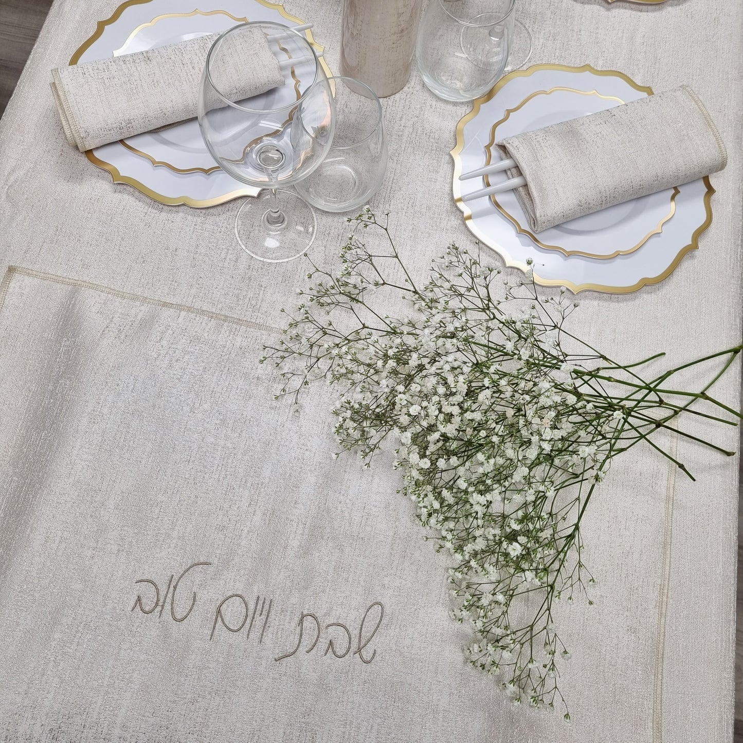 Spill Proof Cream Champagne Tablecloth
