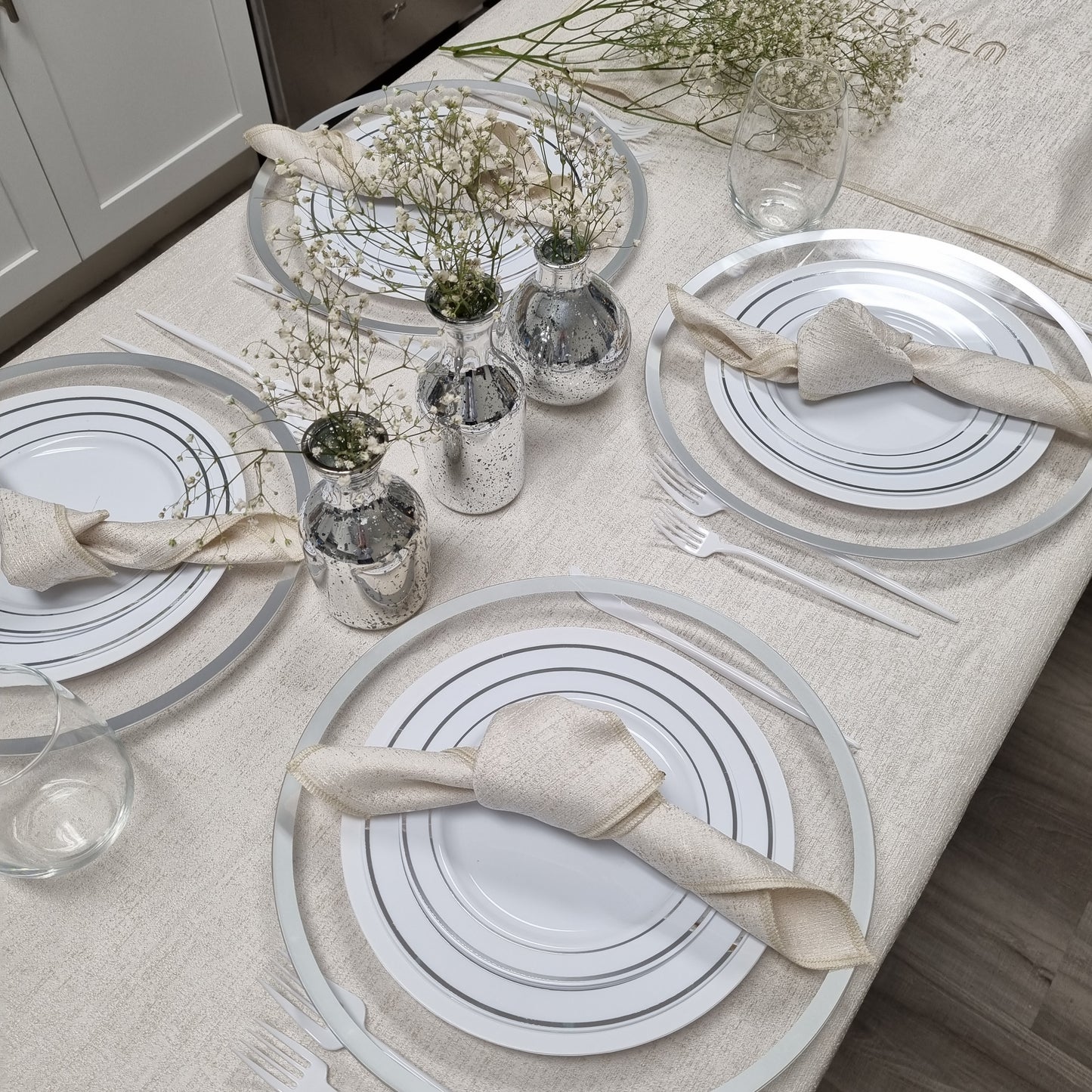 Spill Proof Cream Champagne Tablecloth