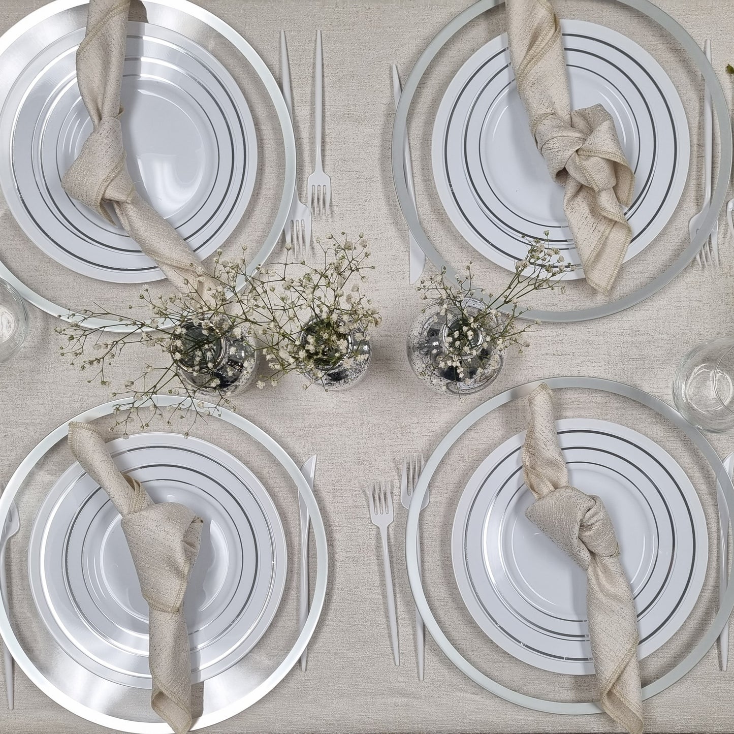 Spill Proof Cream Champagne Tablecloth