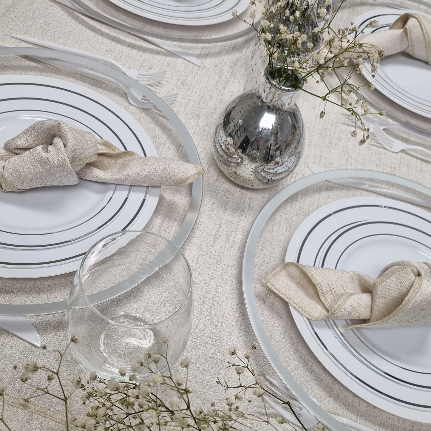Spill Proof Cream Champagne Tablecloth