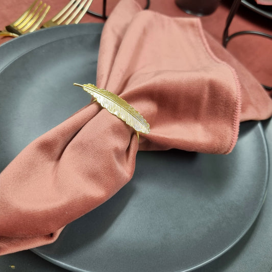 Gold Leaf Napkin Rings - Set Of 6