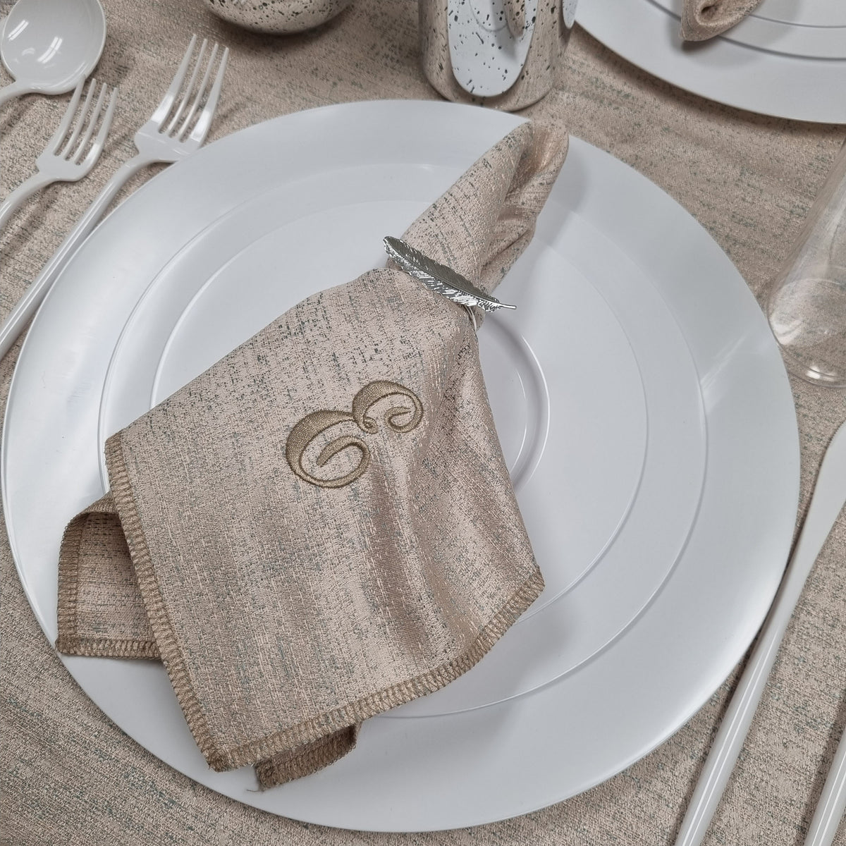 Silver Leaf Napkin Rings - Set Of 6