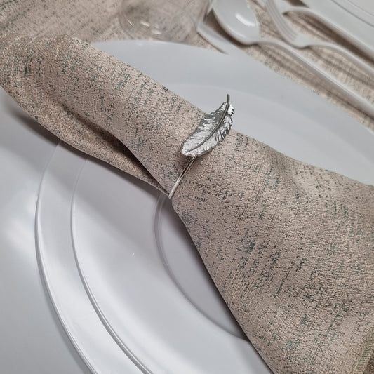 Silver Leaf Napkin Rings - Set Of 6