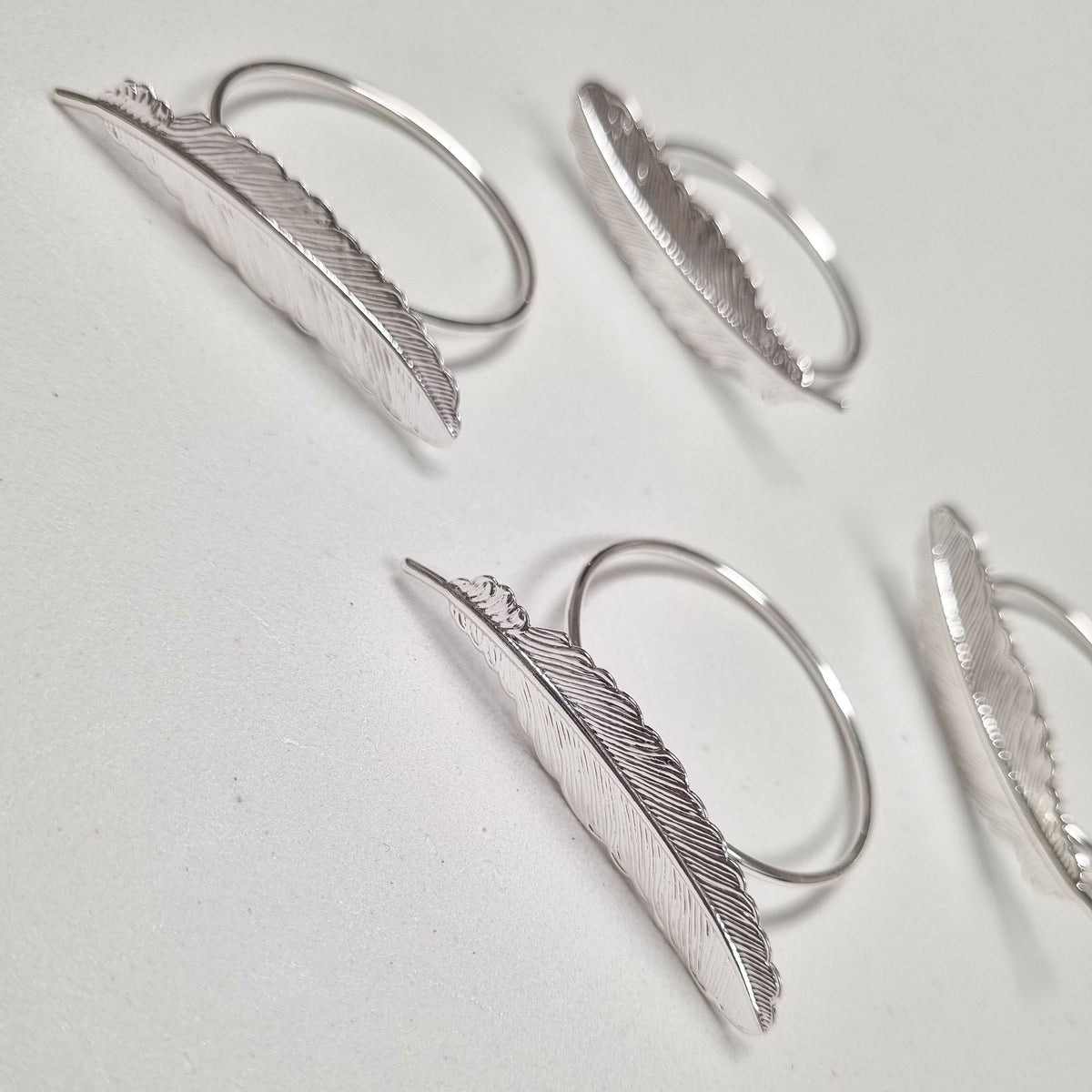 Silver Leaf Napkin Rings - Set Of 6