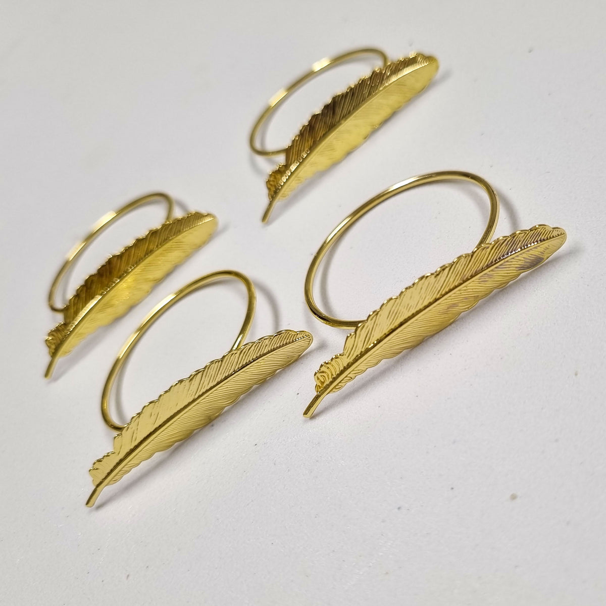 Gold Leaf Napkin Rings - Set Of 6