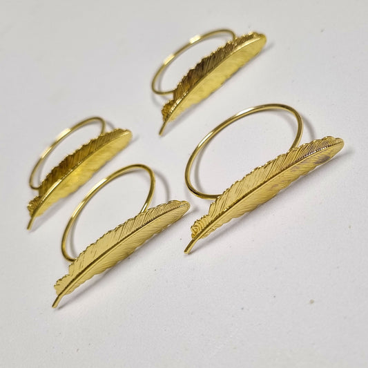 Gold Leaf Napkin Rings - Set Of 6