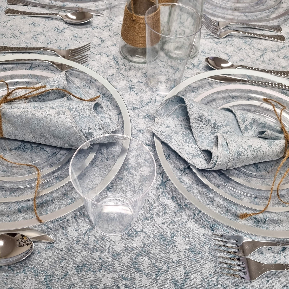 Light Blue Shimmer Napkins- Set of 6