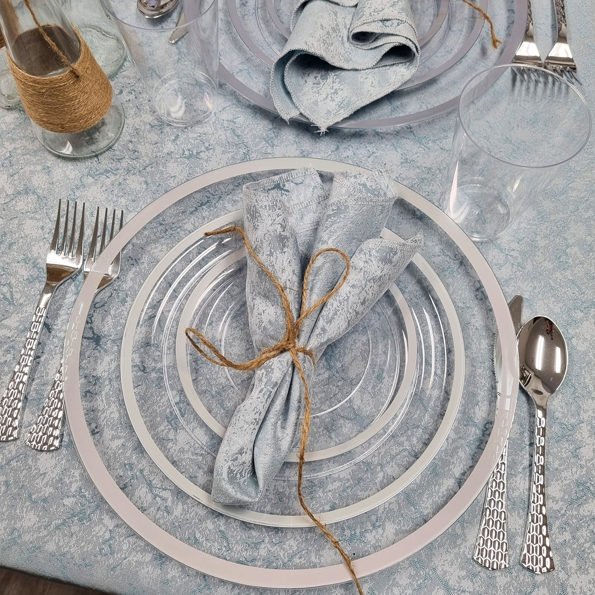 Light Blue Shimmer Napkins- Set of 6