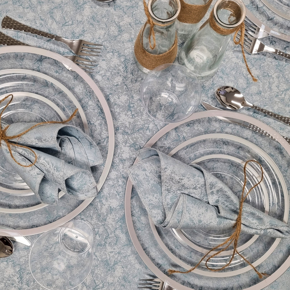 Light Blue Shimmer Napkins- Set of 6