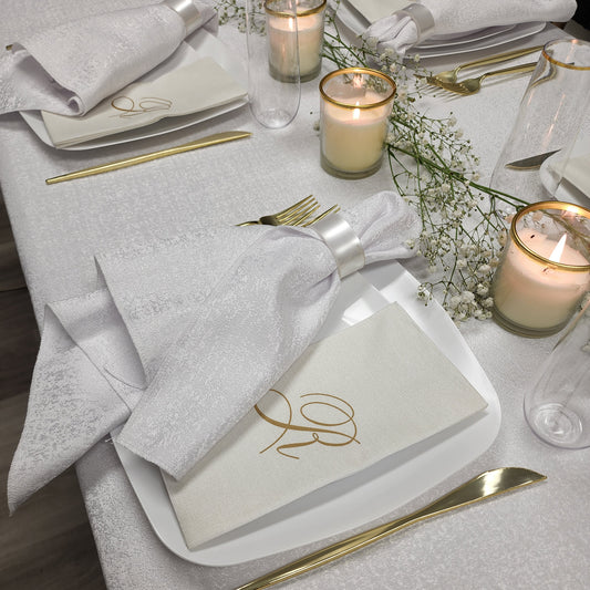 White Shimmer Tablecloth