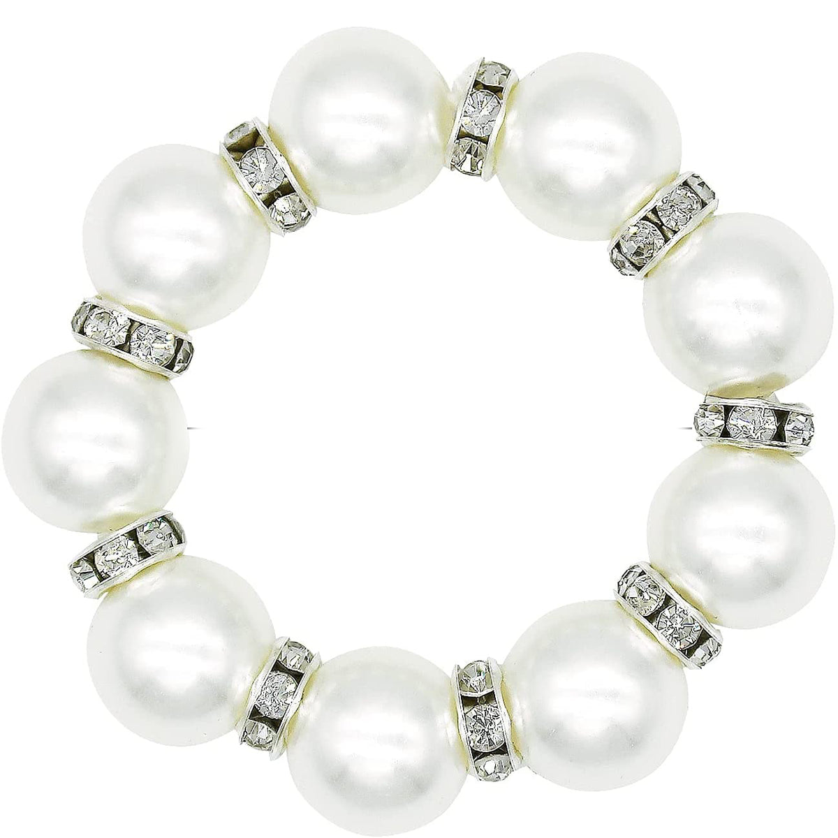 Pearl & Rhinestones Napkin Rings - Set Of 6