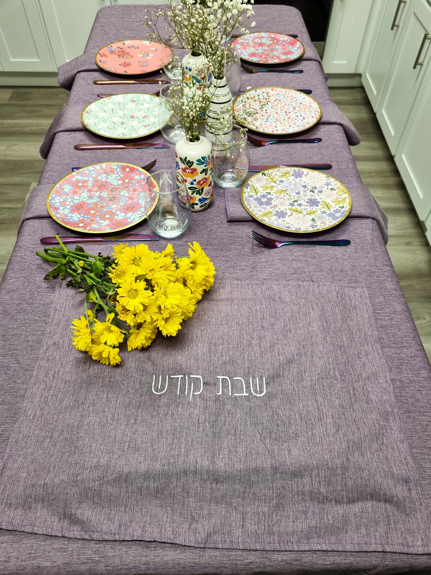 Linen Lavender Challah Cover